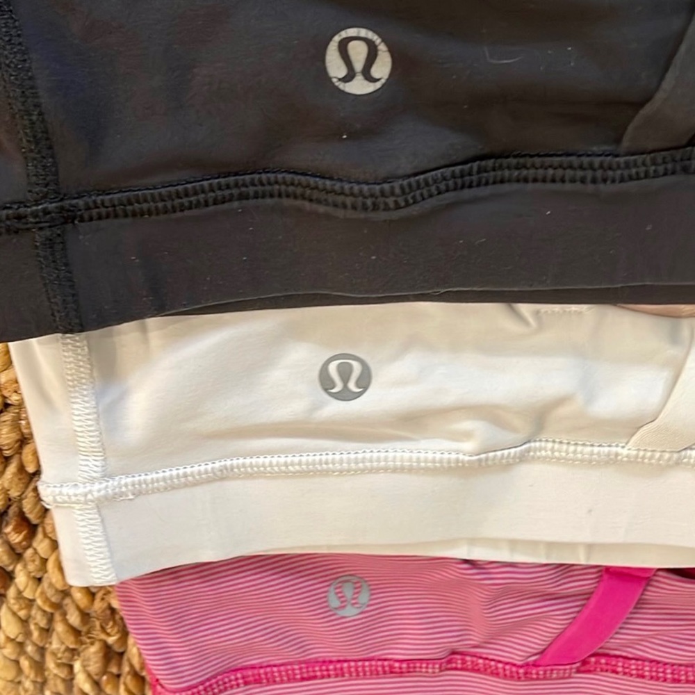 Lot of three Lululemon sports jog bras size 8
